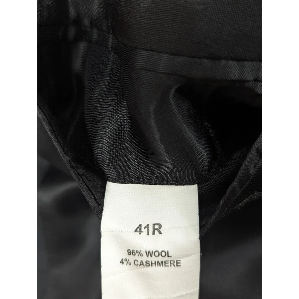 Jos. A. Bank Blazer Sport Suit Jacket Wool Cashmere 41R Charcoal Gray Pin Stripe